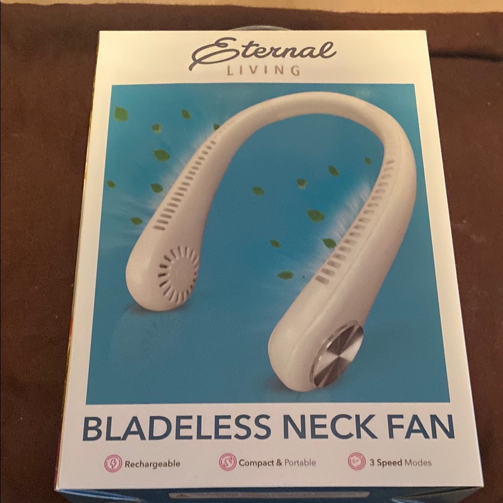 White Bladeless Neck Fan